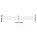 vidaXL krémszínű behúzható oldalsó napellenző 180 x 1200 cm