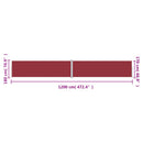 vidaXL piros behúzható oldalsó napellenző 180 x 1200 cm