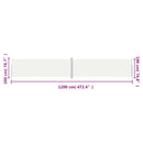 vidaXL krémszínű behúzható oldalsó napellenző 200 x 1200 cm