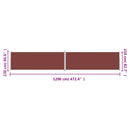 vidaXL barna behúzható oldalsó napellenző 220 x 1200 cm