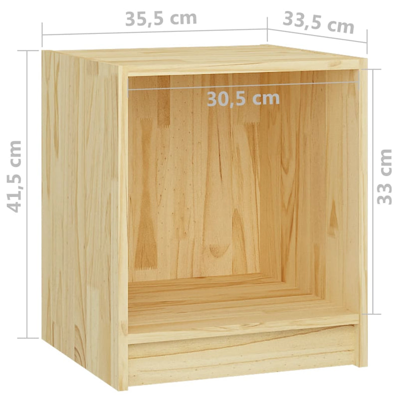 vidaXL tömör fenyőfa éjjeliszekrény 35,5 x 33,5 x 41,5 cm