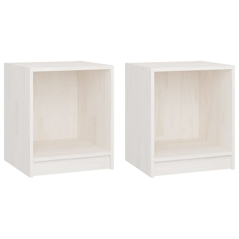 vidaXL 2 db fehér tömör fenyőfa éjjeliszekrény 35,5 x 33,5 x 41,5 cm