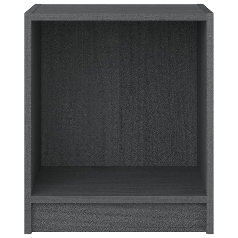 vidaXL 2 db szürke tömör fenyőfa éjjeliszekrény 35,5 x 33,5 x 41,5 cm
