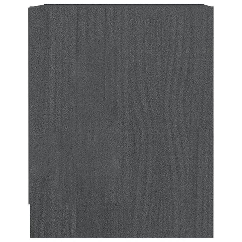 vidaXL 2 db szürke tömör fenyőfa éjjeliszekrény 35,5 x 33,5 x 41,5 cm