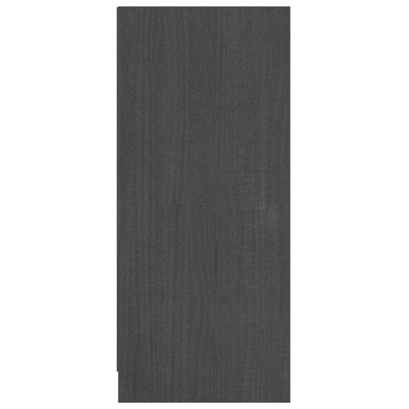 vidaXL szürke tömör fenyőfa tálalószekrény 70 x 33 x 76 cm