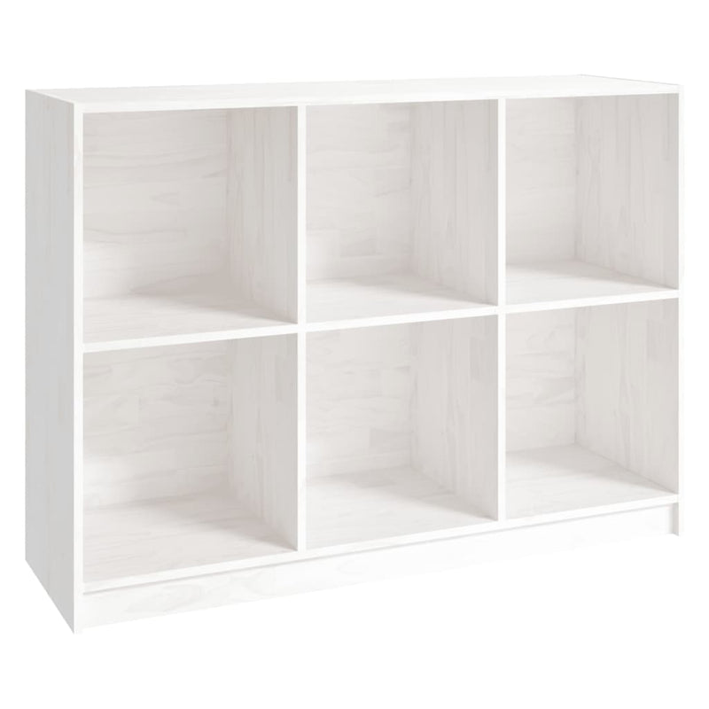 vidaXL fehér tömör fenyőfa könyvszekrény 104 x 33 x 76 cm
