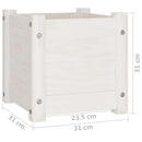vidaXL fehér tömör fenyőfa kerti virágtartó 31 x 31 x 31 cm