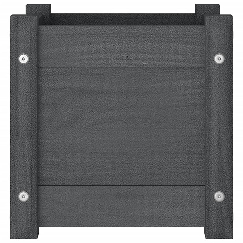 vidaXL szürke tömör fenyőfa kerti virágtartó 31 x 31 x 31 cm