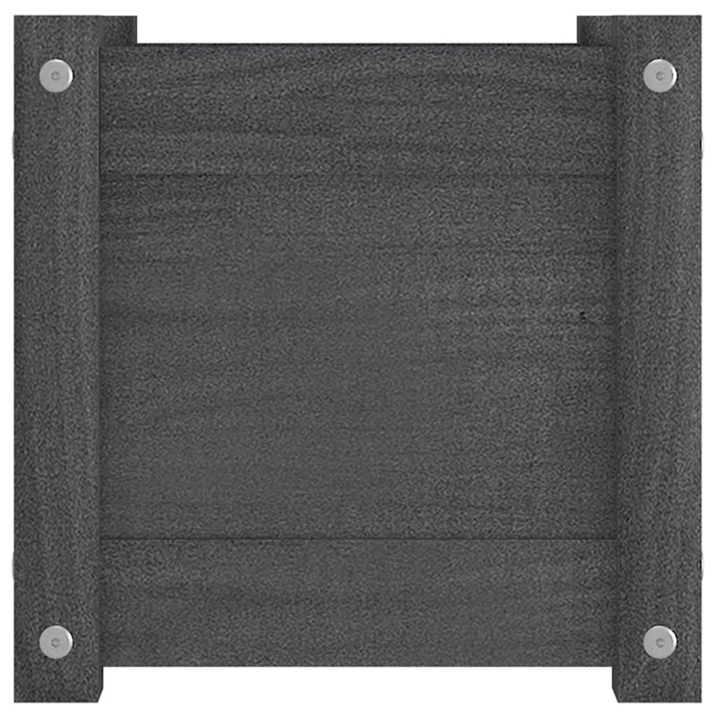 vidaXL szürke tömör fenyőfa kerti virágtartó 31 x 31 x 31 cm