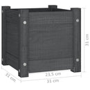vidaXL 2 db szürke tömör fenyőfa kerti virágtartó 31 x 31 x 31 cm