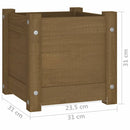 vidaXL mézbarna tömör fenyőfa kerti virágtartó 31 x 31 x 31 cm