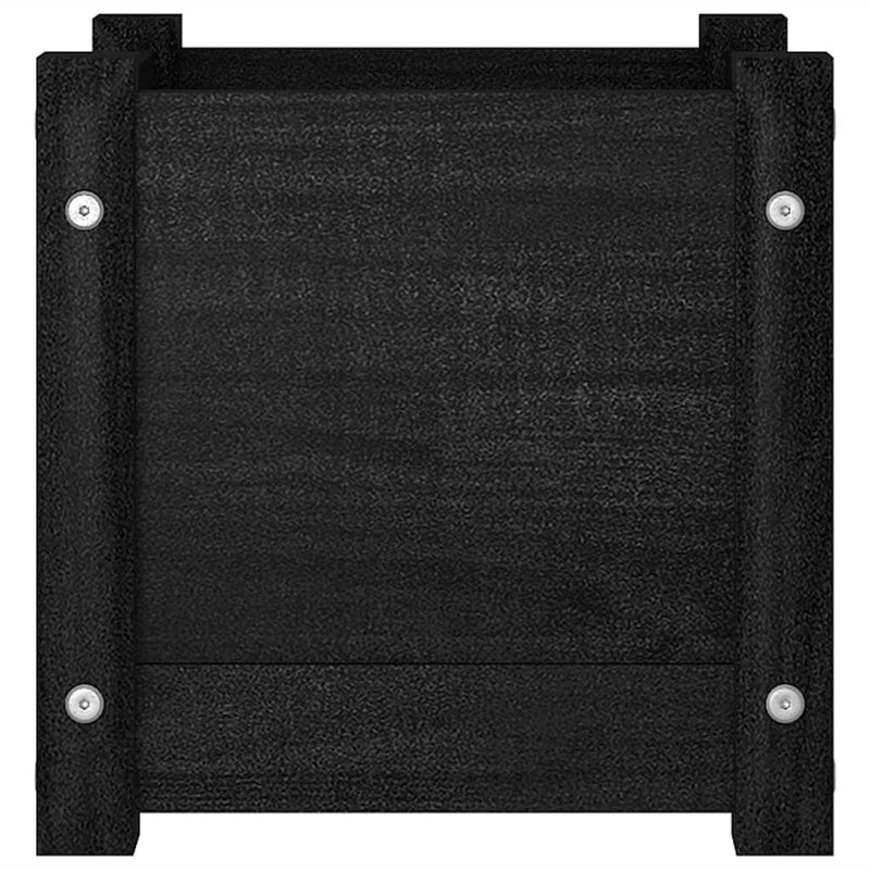 vidaXL 2 db fekete tömör fenyőfa kerti virágtartó 31 x 31 x 31 cm