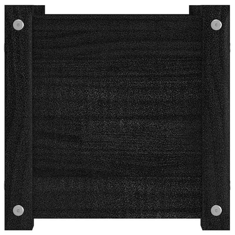 vidaXL 2 db fekete tömör fenyőfa kerti virágtartó 31 x 31 x 31 cm