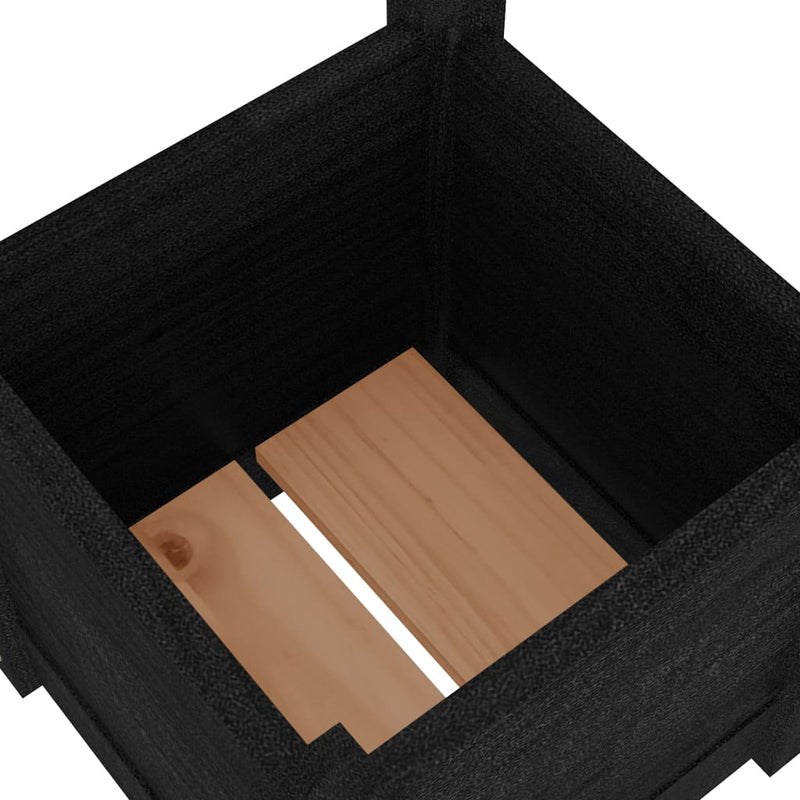 vidaXL 2 db fekete tömör fenyőfa kerti virágtartó 31 x 31 x 31 cm