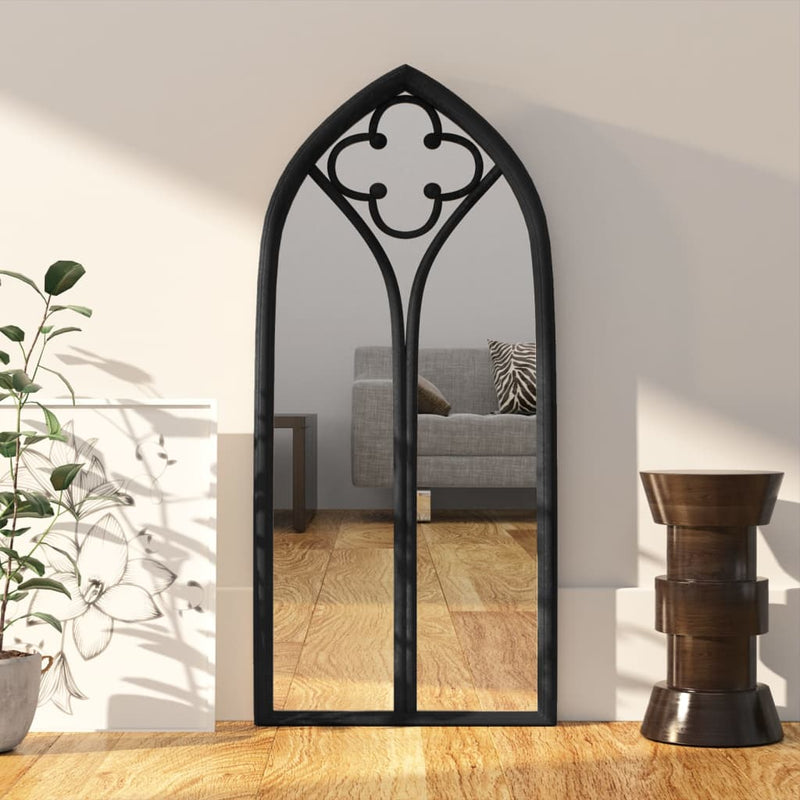 vidaXL fekete vas tükör beltéri használatra 100 x 45 cm