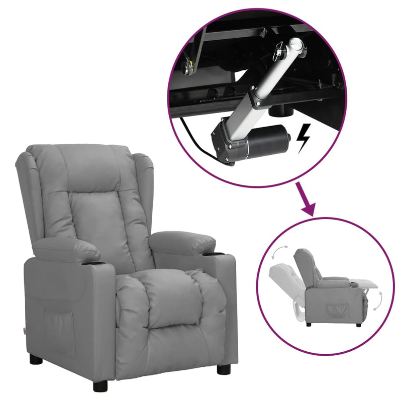 vidaXL szürke műbőr felállást segítő fotel