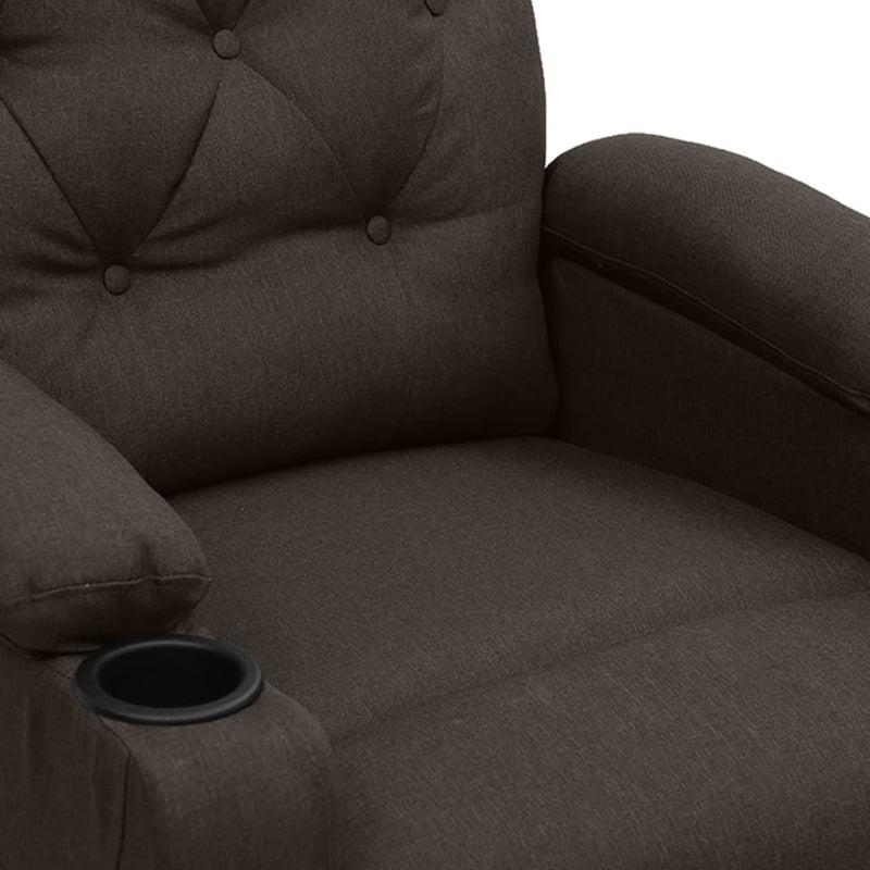 vidaXL sötétbarna szövet felállást segítő fotel