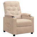 vidaXL krémszínű szövet felállást segítő fotel
