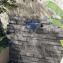 vidaXL rozsdamentes acél vízeséskifolyó RGB LED-ekkel 30 cm