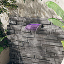 vidaXL rozsdamentes acél vízeséskifolyó RGB LED-ekkel 30 cm