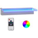 vidaXL rozsdamentes acél vízeséskifolyó RGB LED-ekkel 45 cm