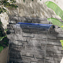 vidaXL rozsdamentes acél vízeséskifolyó RGB LED-ekkel 90 cm