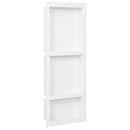 vidaXL magasfényű fehér zuhanyfal-mélyedés 3 rekesszel 41 x 99 x 9 cm