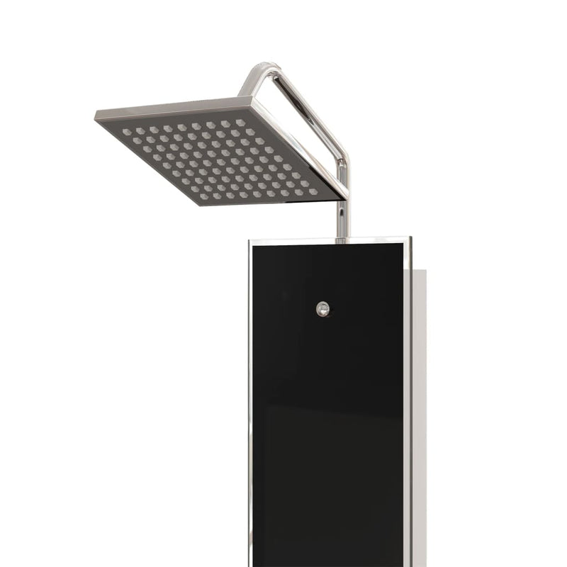 vidaXL fekete üveg zuhanypanel 18 x 45,5 x 130 cm