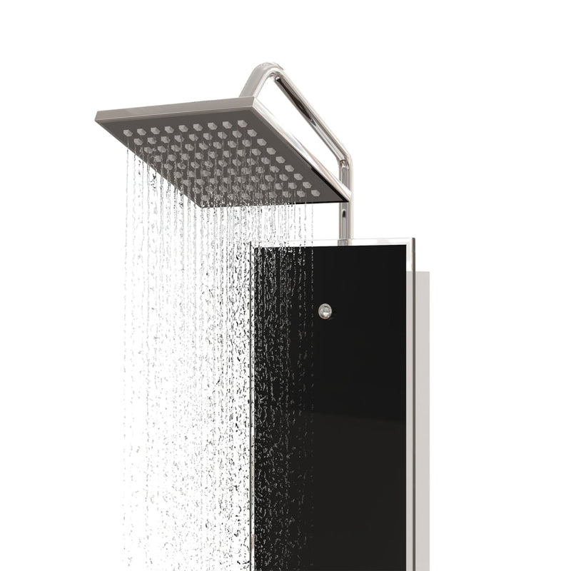 vidaXL fekete üveg zuhanypanel 18 x 45,5 x 130 cm