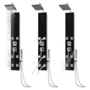 vidaXL fekete üveg zuhanypanel 18 x 45,5 x 130 cm