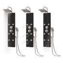 vidaXL fekete üveg zuhanypanel 25 x 47,5 x 130 cm