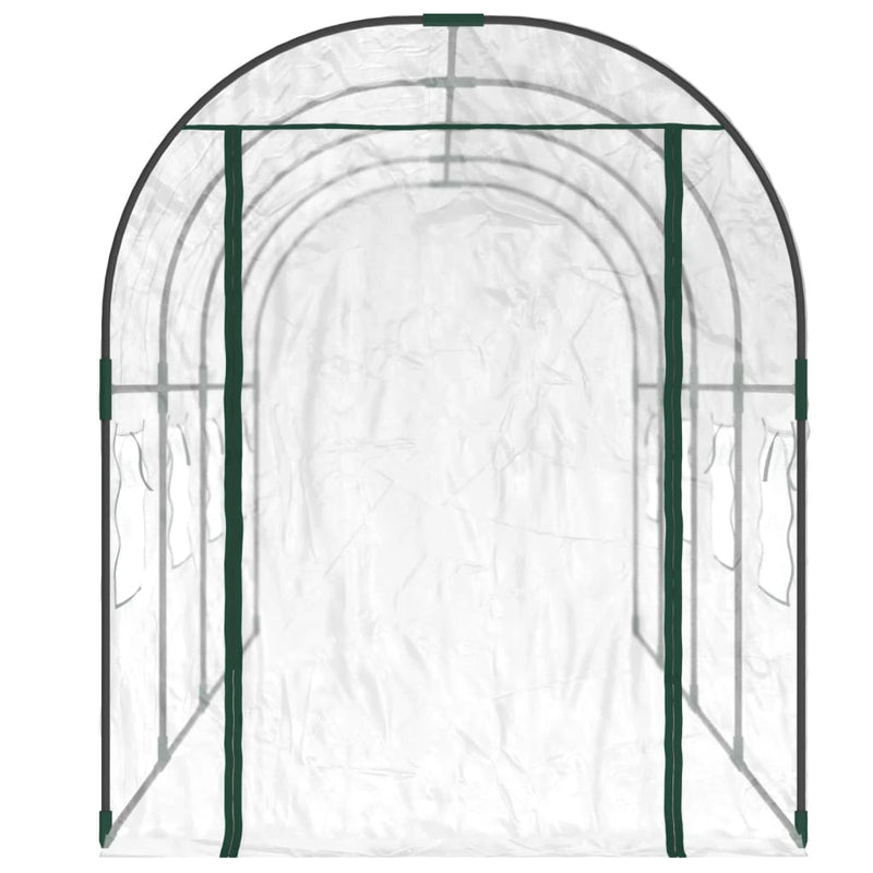 vidaXL átlátszó PVC és porszórt acél melegház 160 x 400 x 190 cm