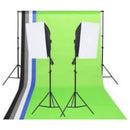 vidaXL fotóstúdió-felszerelés lámpákkal, háttérrel és reflektorral