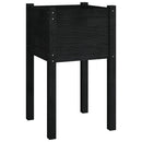 vidaXL 2 db fekete tömör fenyőfa kerti virágtartó 40 x 40 x 70 cm
