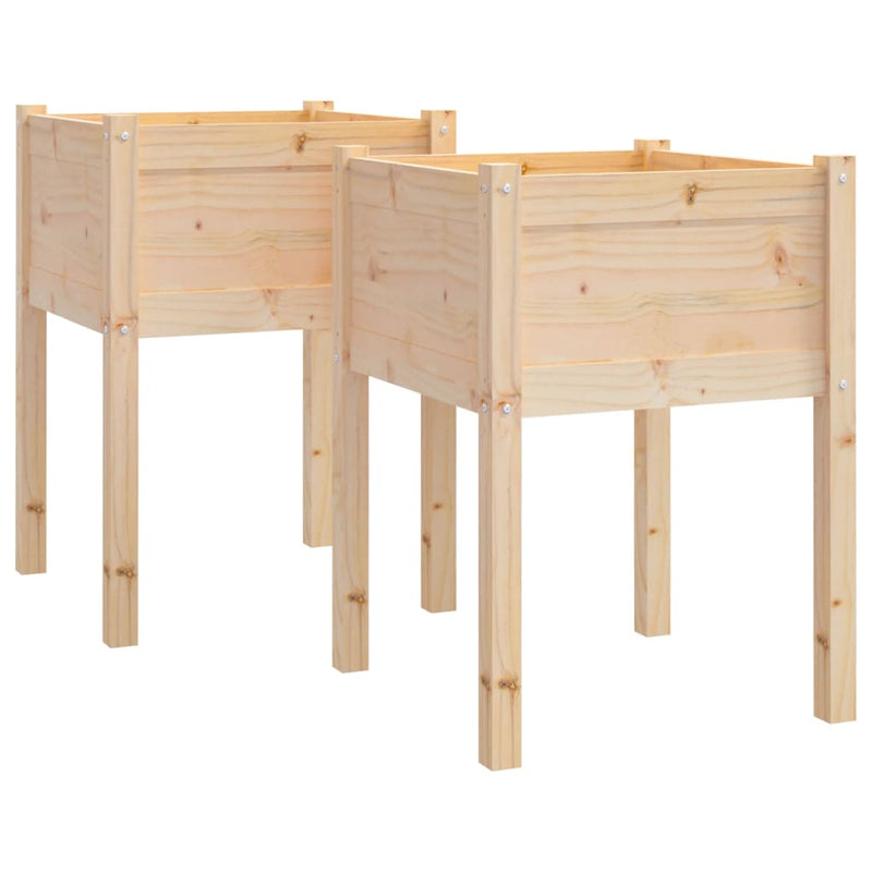 vidaXL 2 db tömör fenyőfa kerti virágtartó 50 x 50 x 70 cm