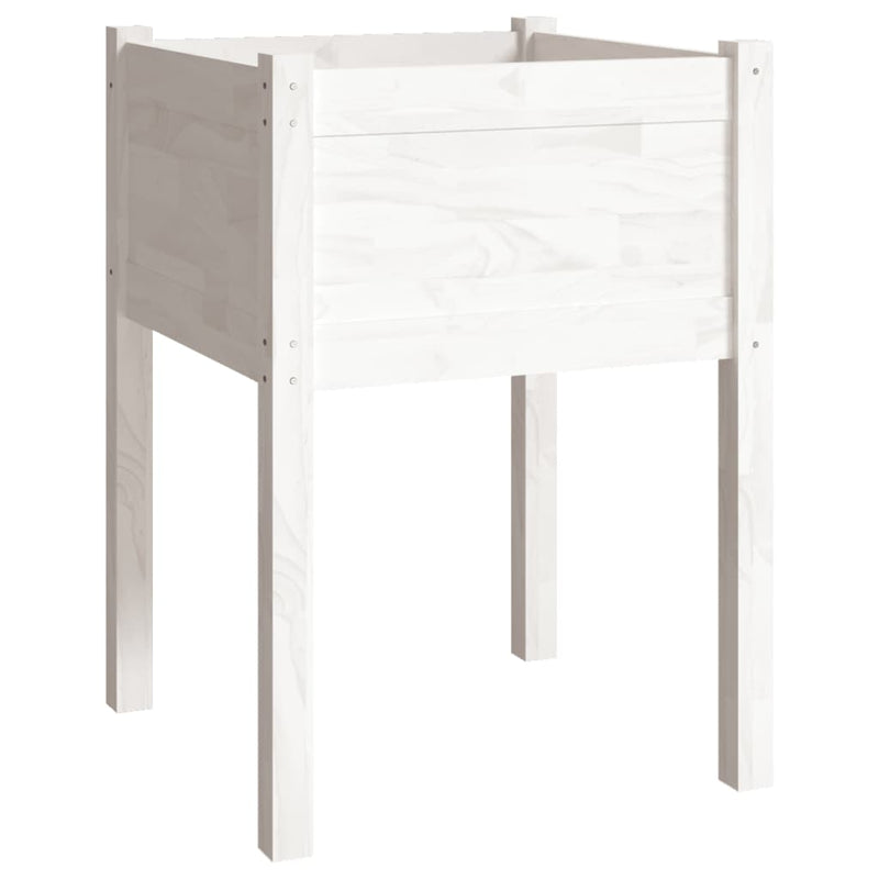 vidaXL 2 db fehér tömör fenyőfa kerti virágtartó 50 x 50 x 70 cm