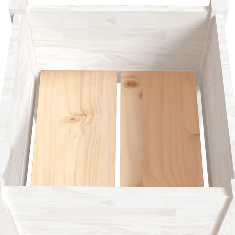 vidaXL 2 db fehér tömör fenyőfa kerti virágtartó 50 x 50 x 70 cm