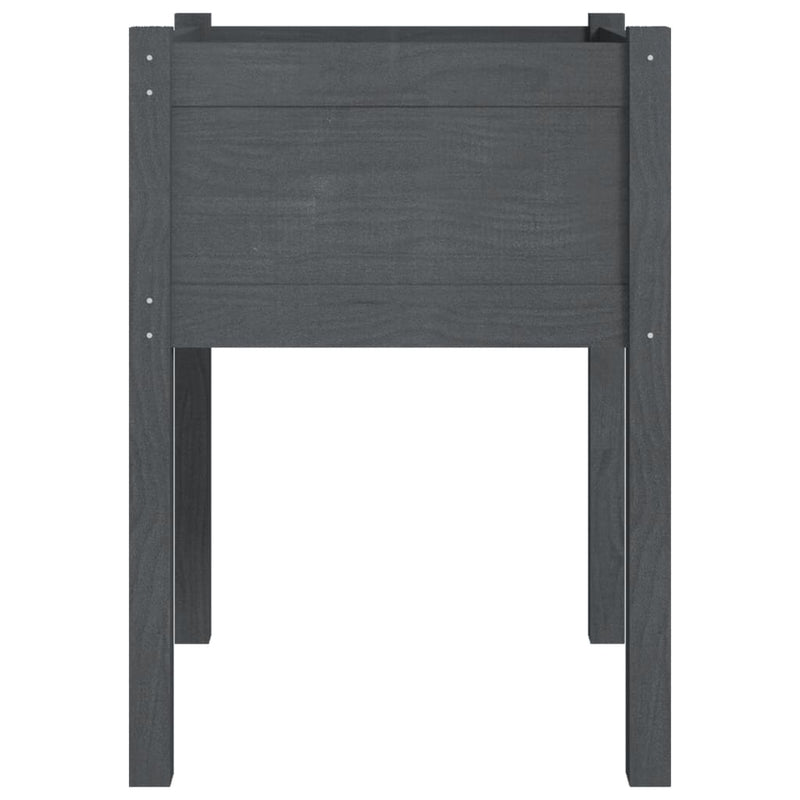 vidaXL 2 db szürke tömör fenyőfa kerti virágtartó 50 x 50 x 70 cm
