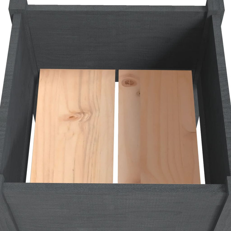 vidaXL 2 db szürke tömör fenyőfa kerti virágtartó 50 x 50 x 70 cm