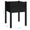 vidaXL fekete tömör fenyőfa kerti virágtartó 50 x 50 x 70 cm