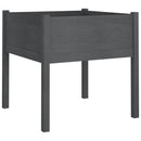 vidaXL 2 db szürke tömör fenyőfa kerti virágtartó 70 x 70 x 70 cm