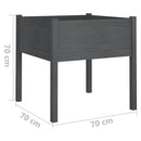 vidaXL 2 db szürke tömör fenyőfa kerti virágtartó 70 x 70 x 70 cm