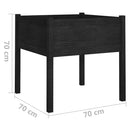 vidaXL 2 db fekete tömör fenyőfa kerti virágtartó 70 x 70 x 70 cm