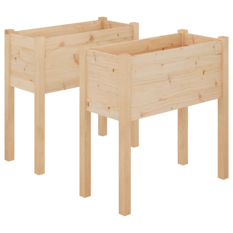 vidaXL 2 db tömör fenyőfa kerti virágtartó 70 x 31 x 70 cm