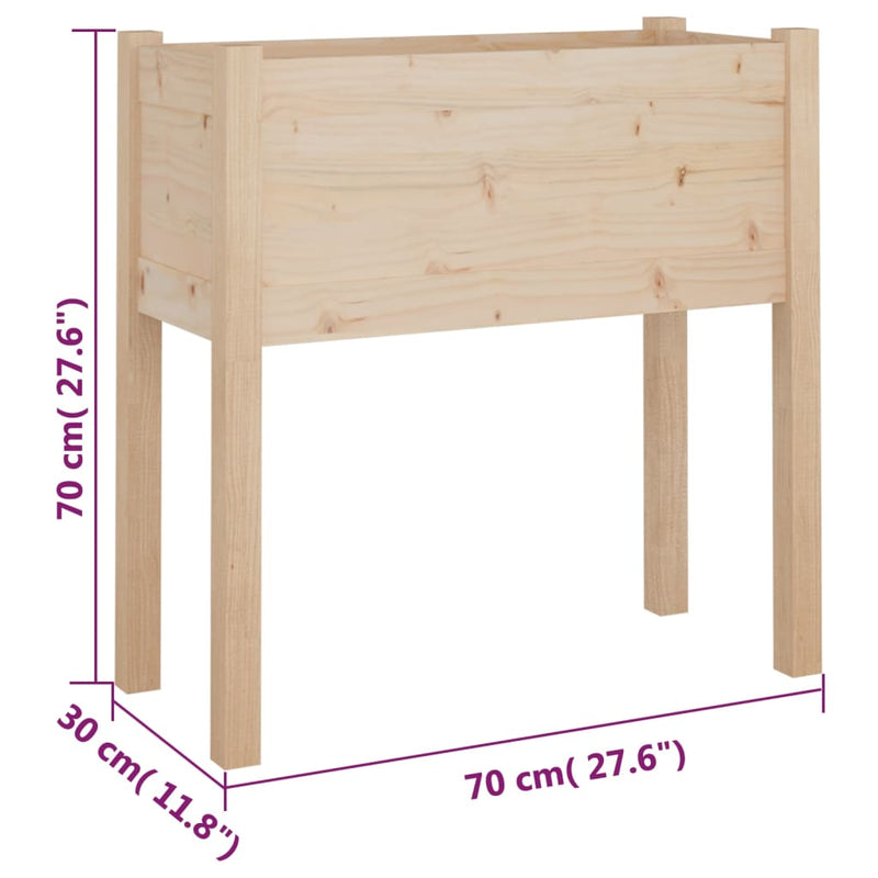 vidaXL 2 db tömör fenyőfa kerti virágtartó 70 x 31 x 70 cm