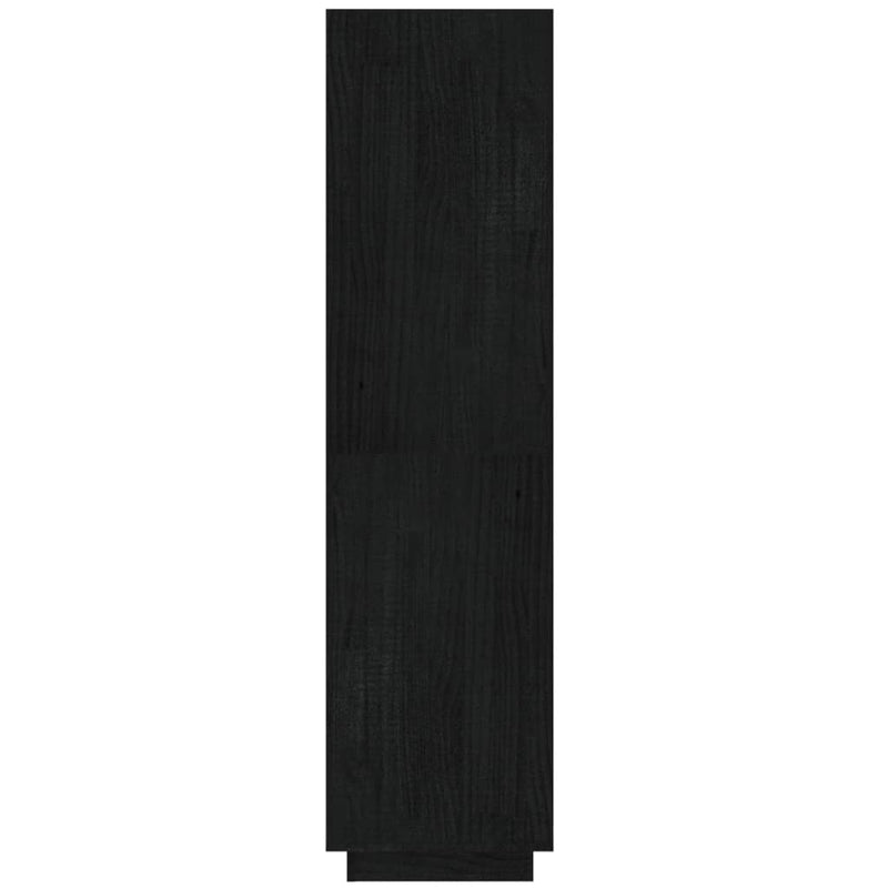 vidaXL fekete tömör fenyőfa könyvszekrény/térelválasztó 40x35x135 cm