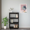 vidaXL fekete tömör fenyőfa könyvszekrény/térelválasztó 60x35x103 cm