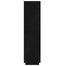 vidaXL fekete tömör fenyőfa könyvszekrény/térelválasztó 60x35x135 cm