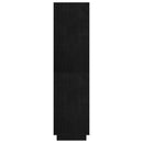 vidaXL fekete tömör fenyőfa könyvszekrény/térelválasztó 80x35x135 cm