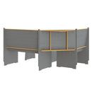 vidaXL REINE 3 részes mézbarna és szürke tömör fenyőfa étkezőgarnitúra